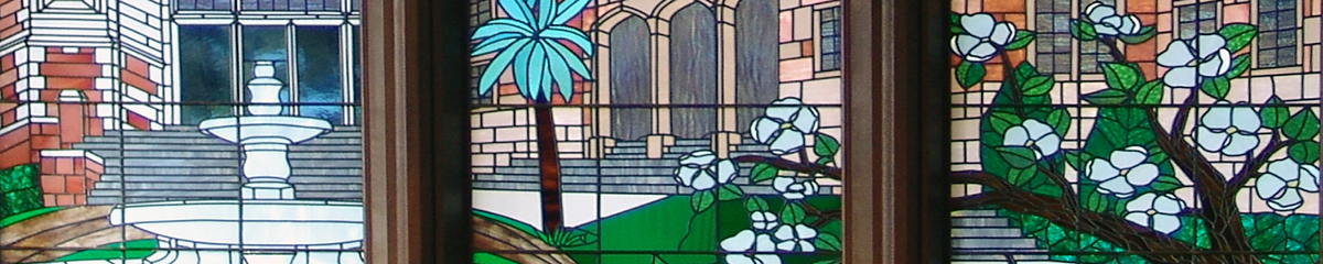 banner showing a close-up of stained glass